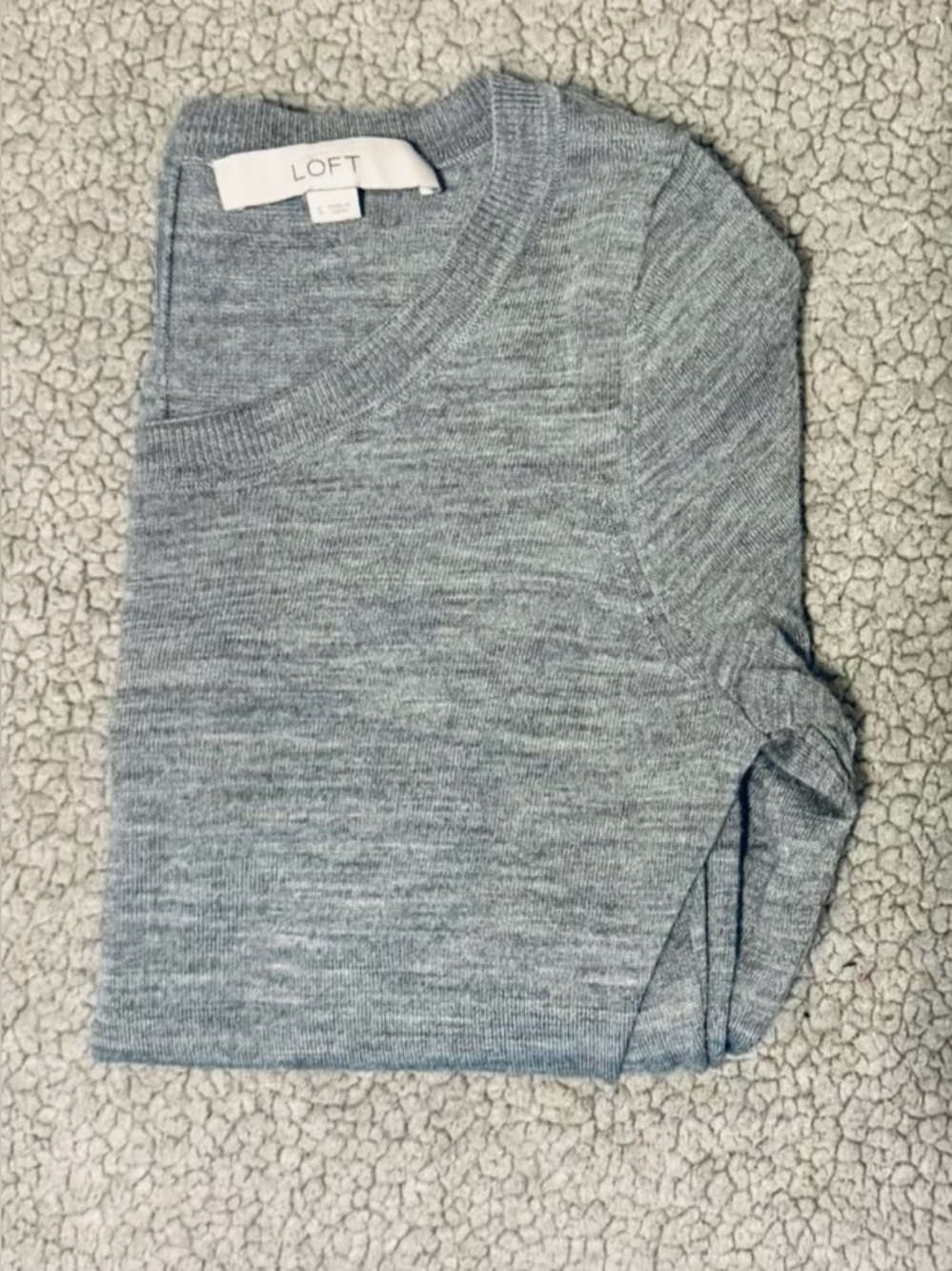 LOFT Light Gray throw over sweater - Picture 1 of 6